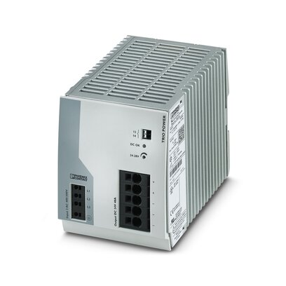 Phoenix Contact Switching Power Supply; TRIO-PS-2G/3AC/24DC/40; 24VDC OUT; 40A; 320-575VAC IN; 3-Phase; DIN Rail Mount; Plastic; Push-In Connection